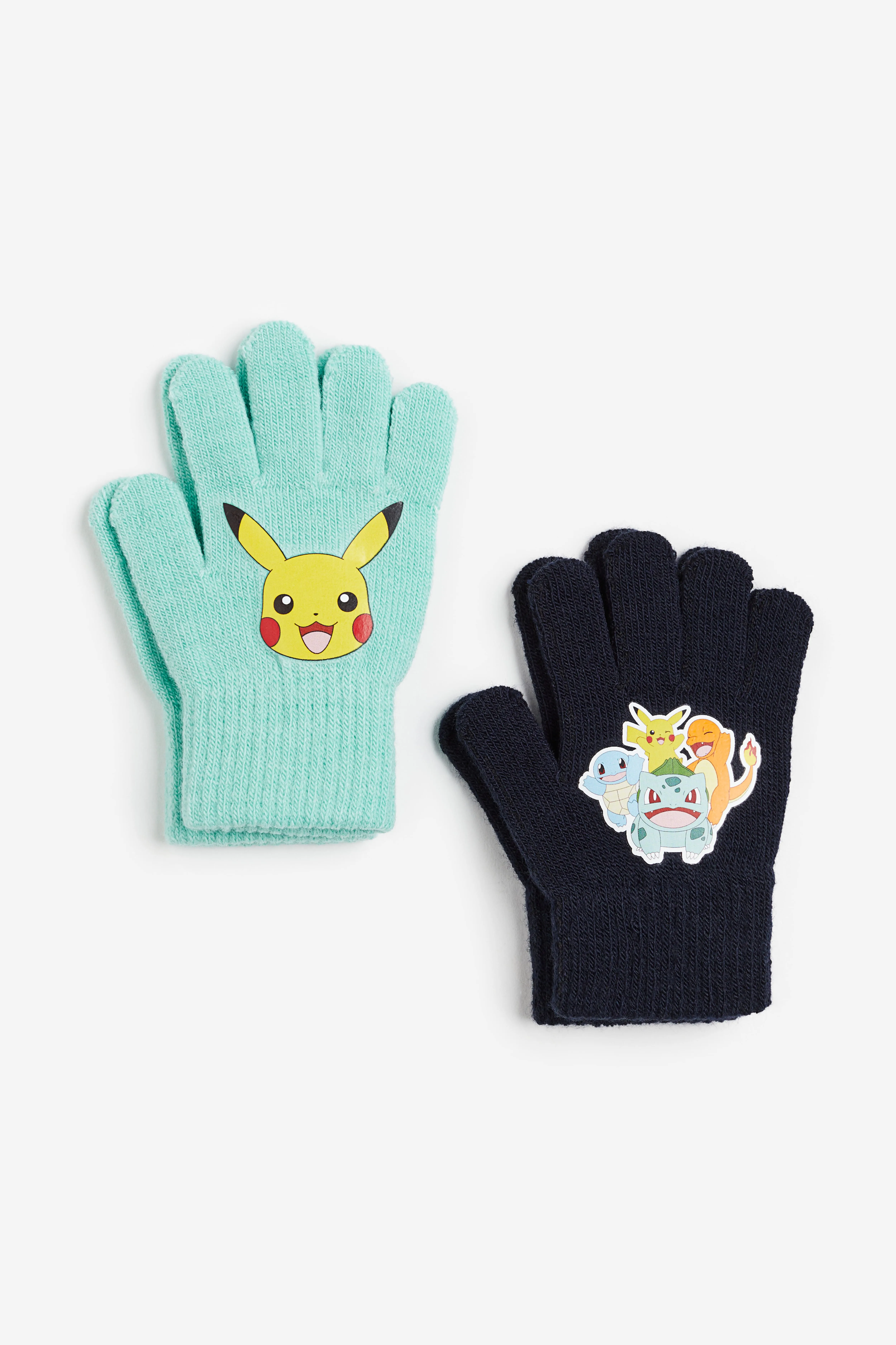 2-pack print-motif gloves - Turquoise/Pokémon - Kids | H&M GB