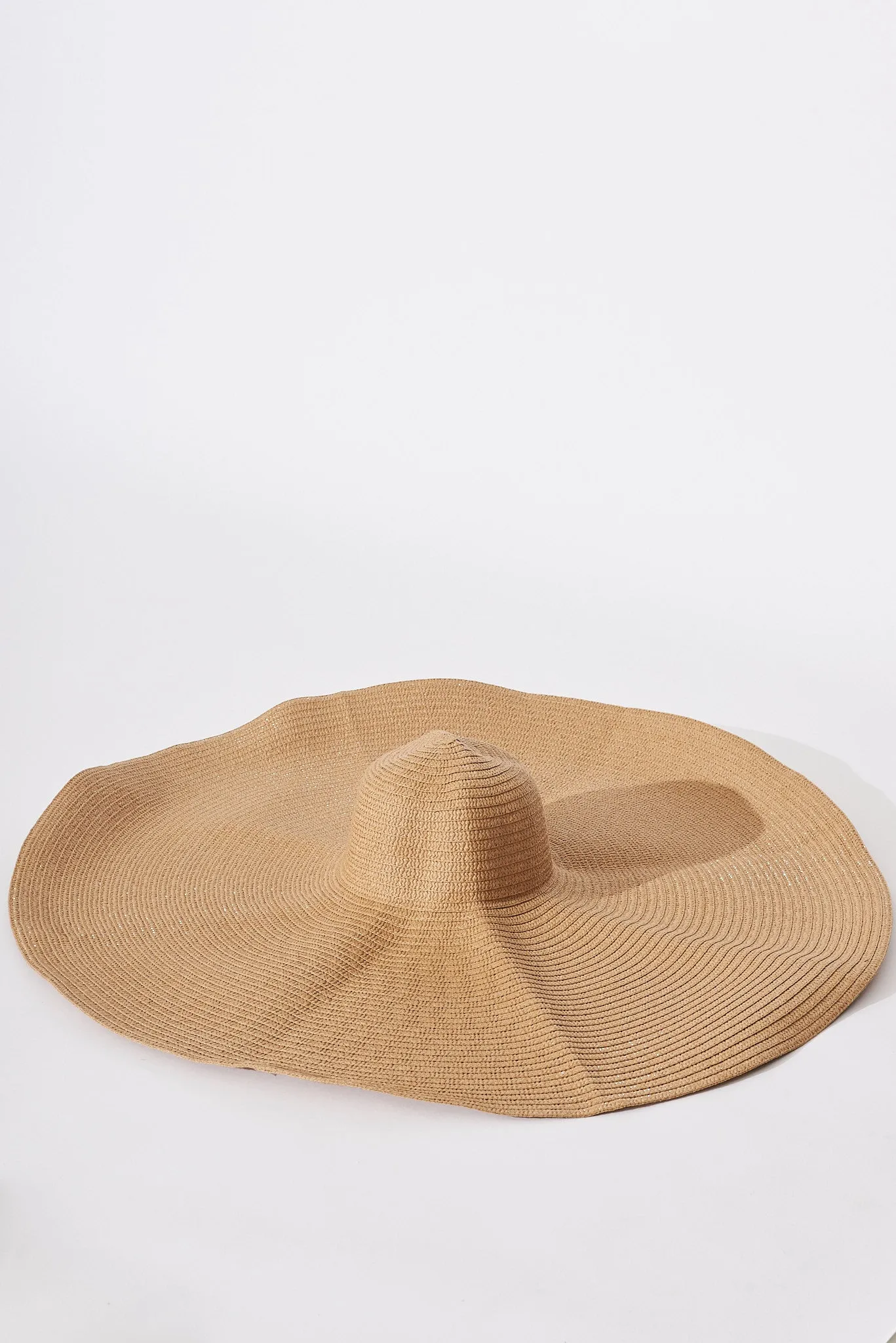 August + Delilah Positano Wide Brim Straw Hat In Brown