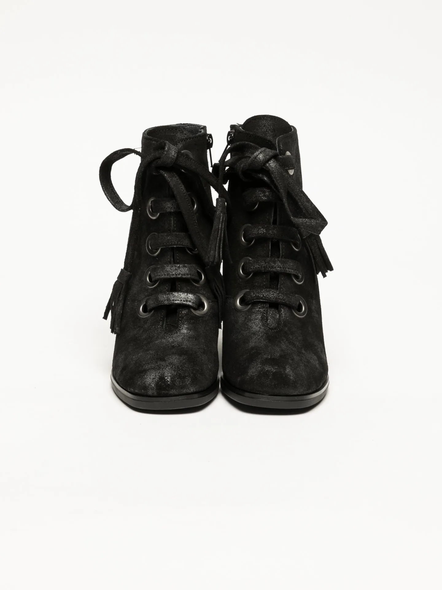 Black Lace-up Ankle Boots