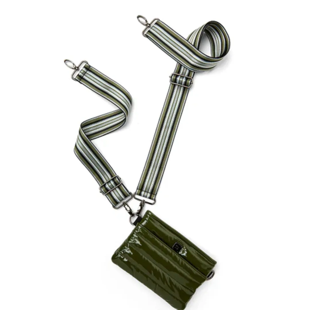 BUM BAG CROSSBODY OLIVE PATENT
