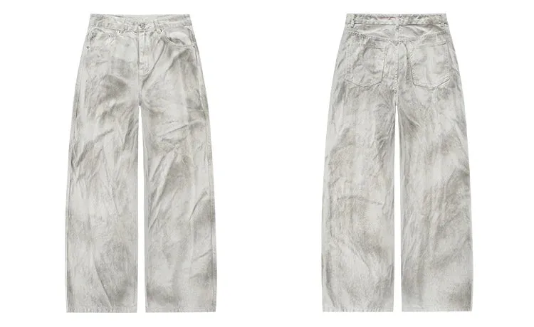 Distressed Dirty White Baggy Pants