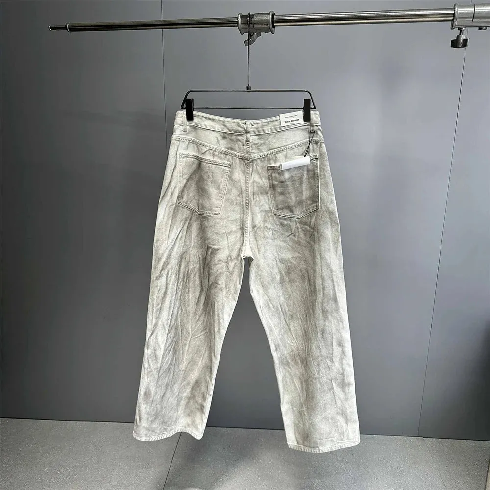 Distressed Dirty White Baggy Pants