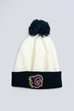 Flames White Beanie
