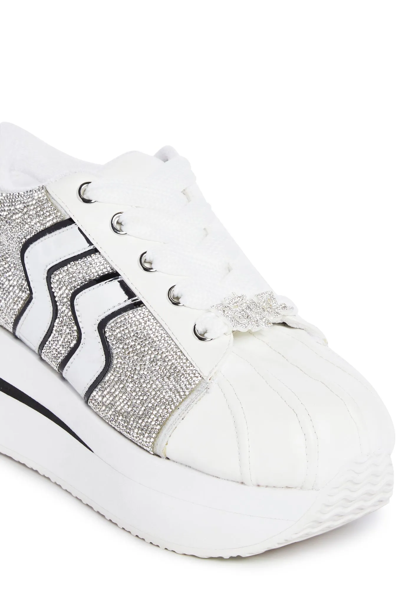 Forever Diamondz Platform Sneakers  - Iridescent-