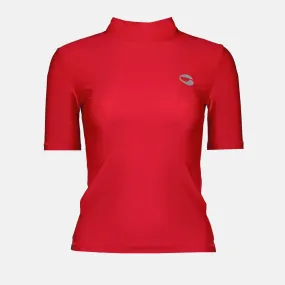 High-neck Red Top