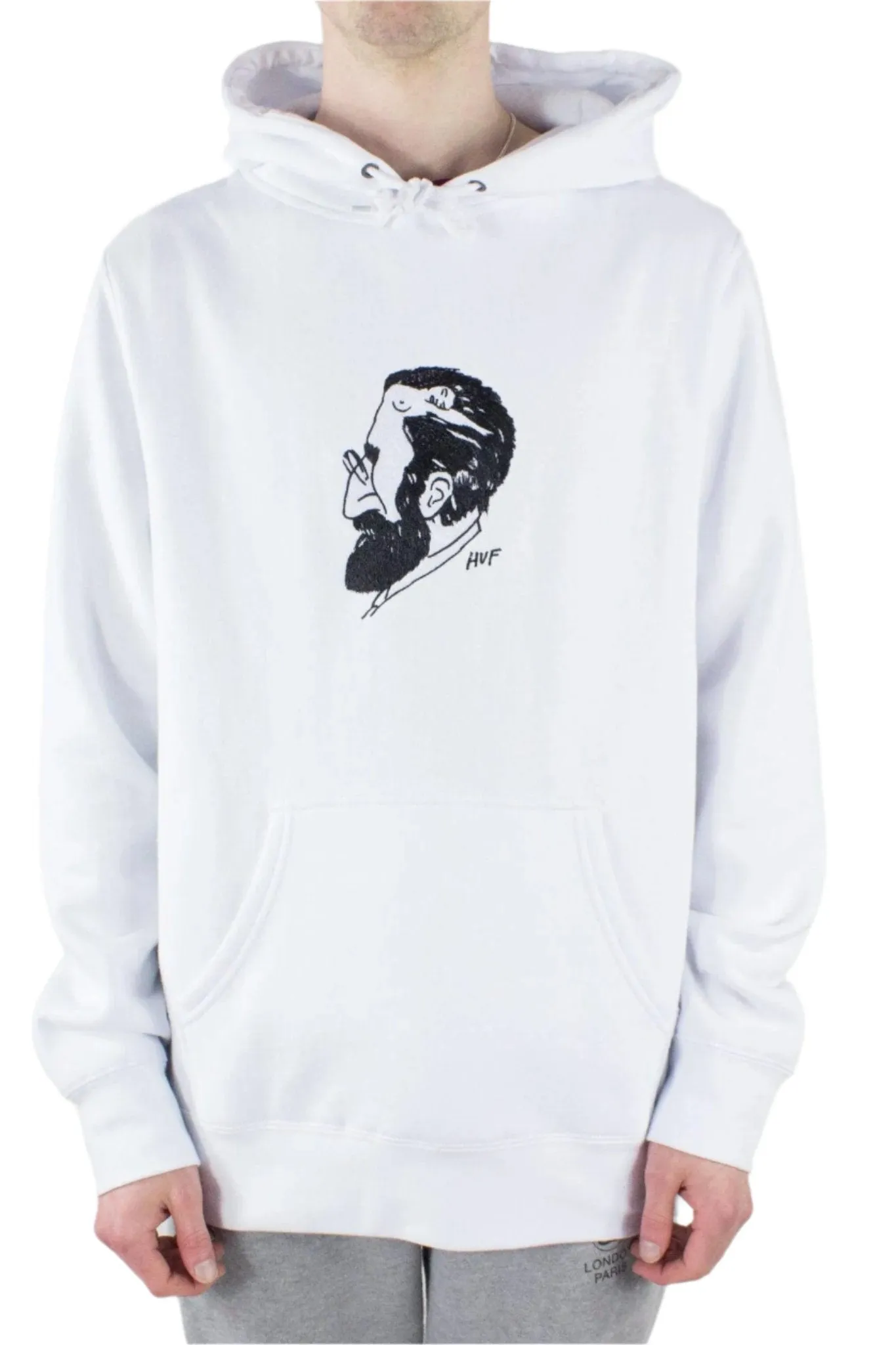 HUF Mans Mind Pullover Hoodie - White exclusive at Remix