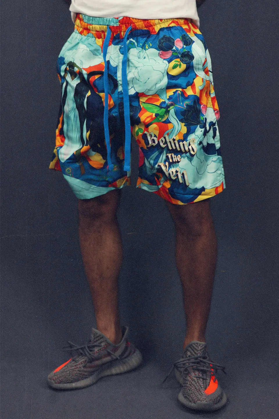 Men’s Sunshine Surf Trunks Board Shorts To Match Sneakers | Orange and Teal