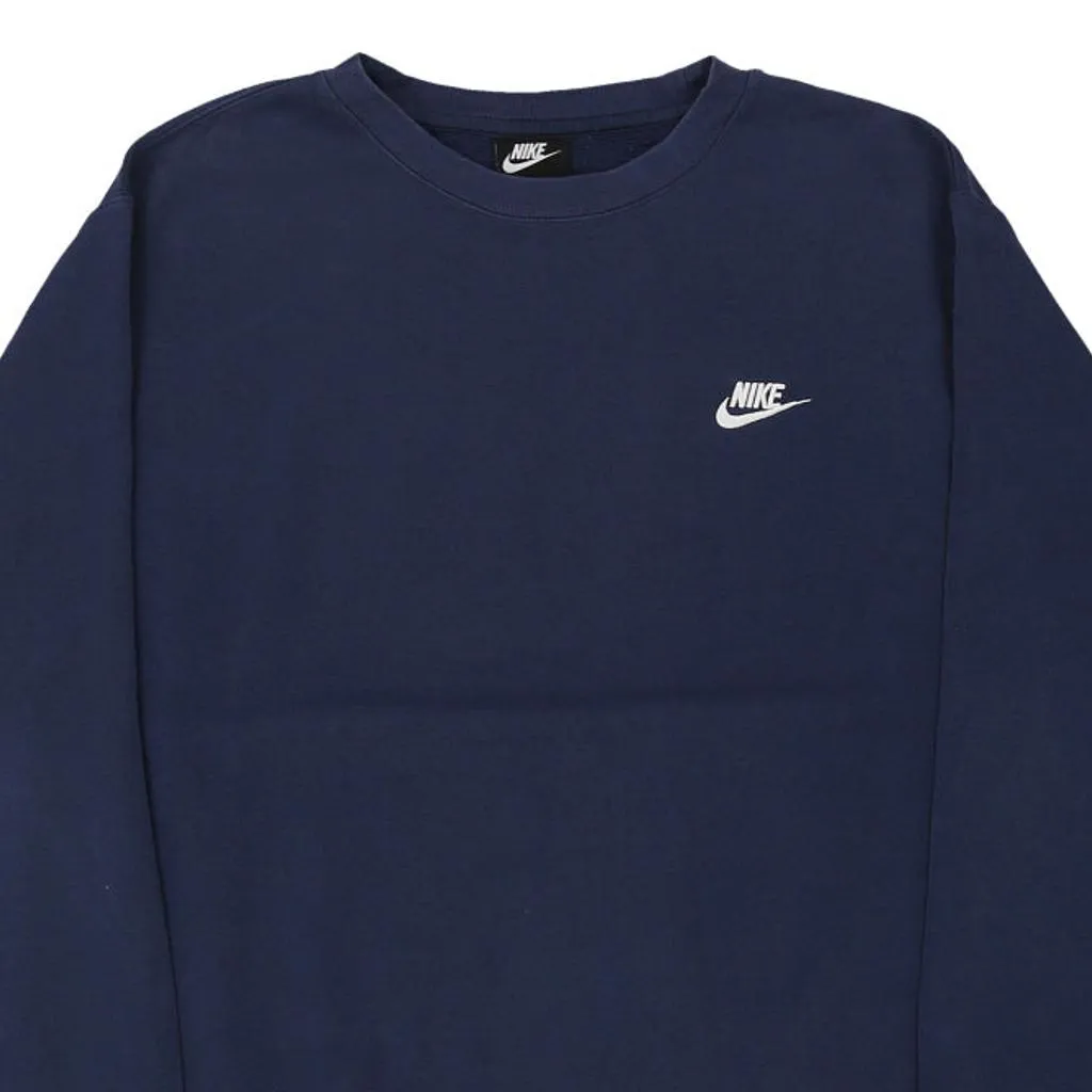 Nike Sweatshirt - Large Navy Cotton Blend