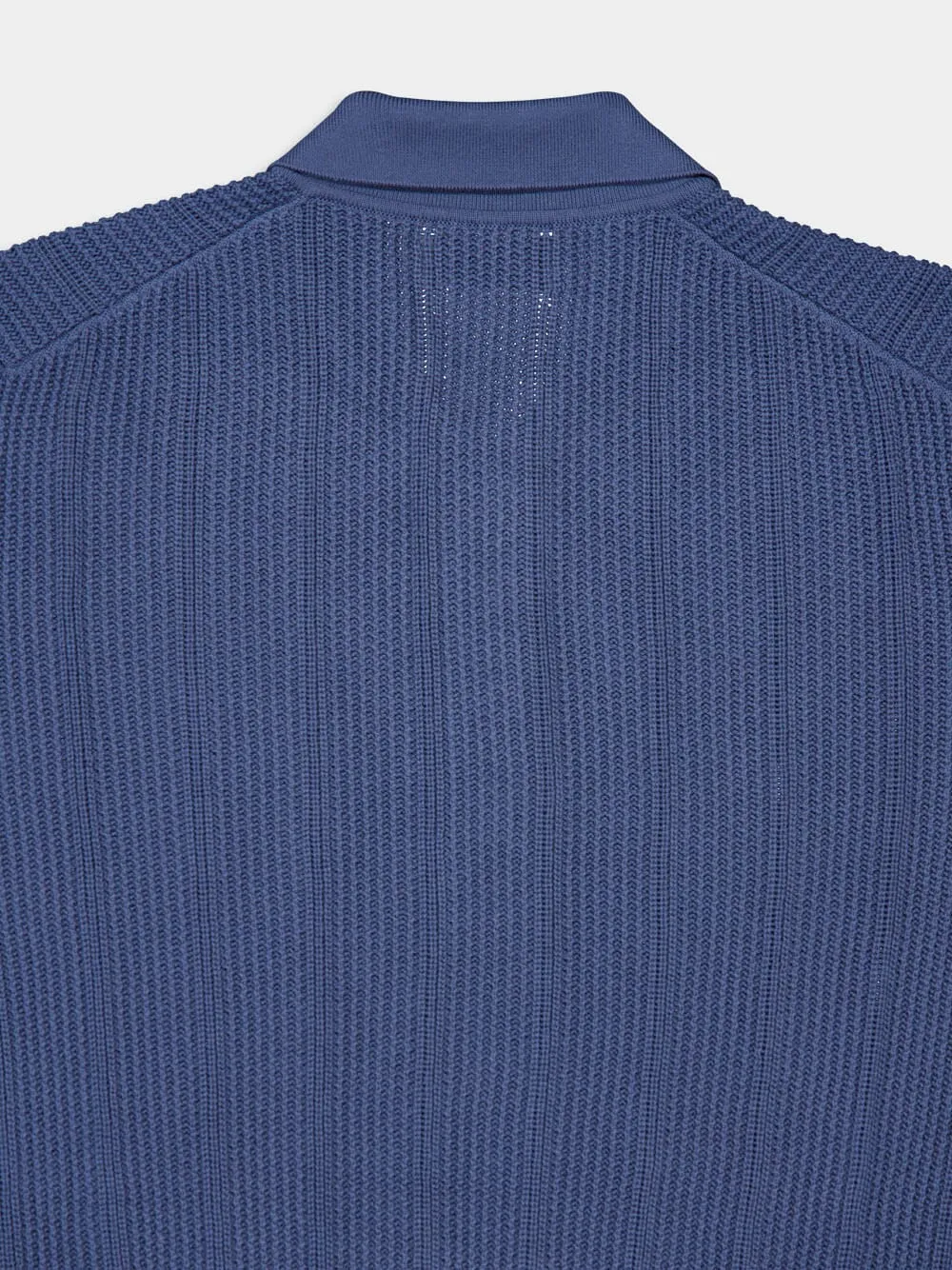 Oxford Blue Rib Knit Polo
