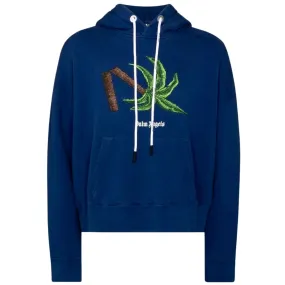 Palm Angels Mens Pmbb058Ss22Fle017 4655 Hoodie Blue