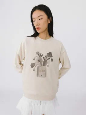 Round Neck Printed Sweatshirt
