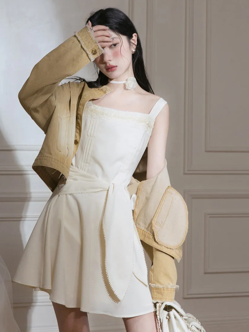 Strappy Bow Design Short Dress