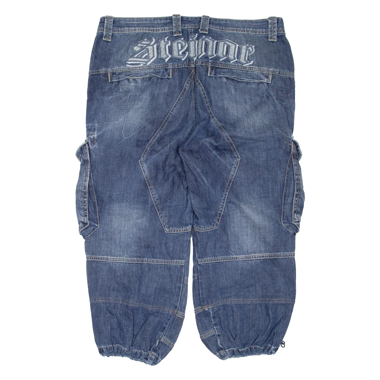 THOR STEINAR Mens Jeans Blue Regular Tapered Stone Wash W38 L25