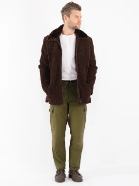 Vintage 70's Men Suede Sherpa Coat in Brown