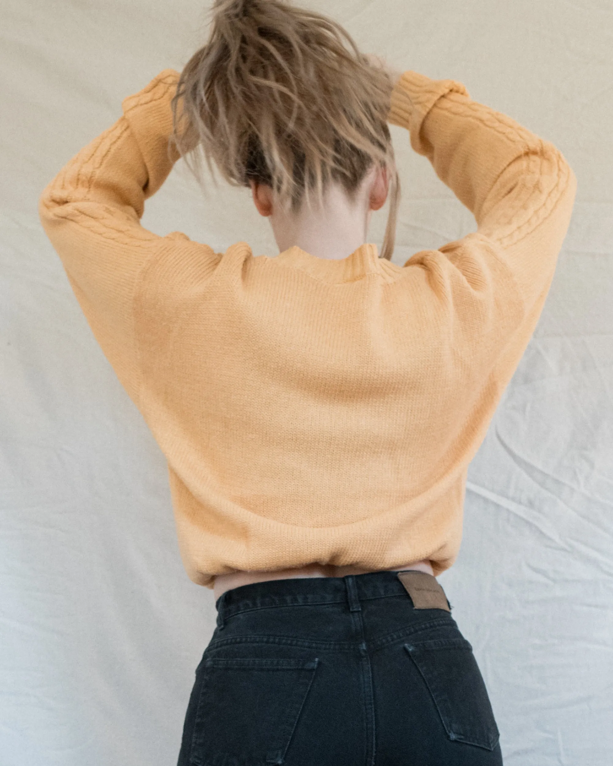 Vintage Ochre Reworked Knit Sweater (S)