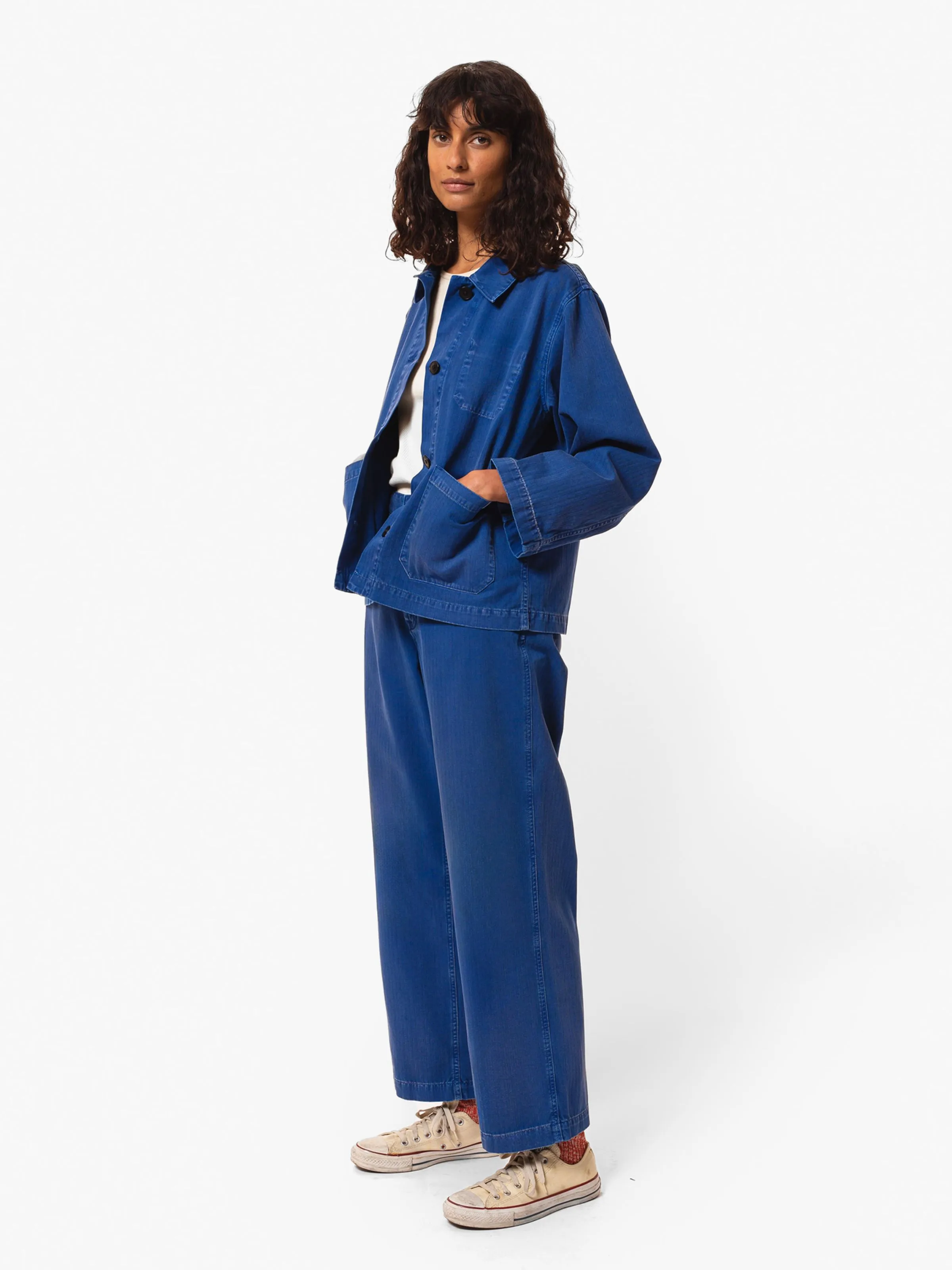 Wendy Herringbone Pants Blue