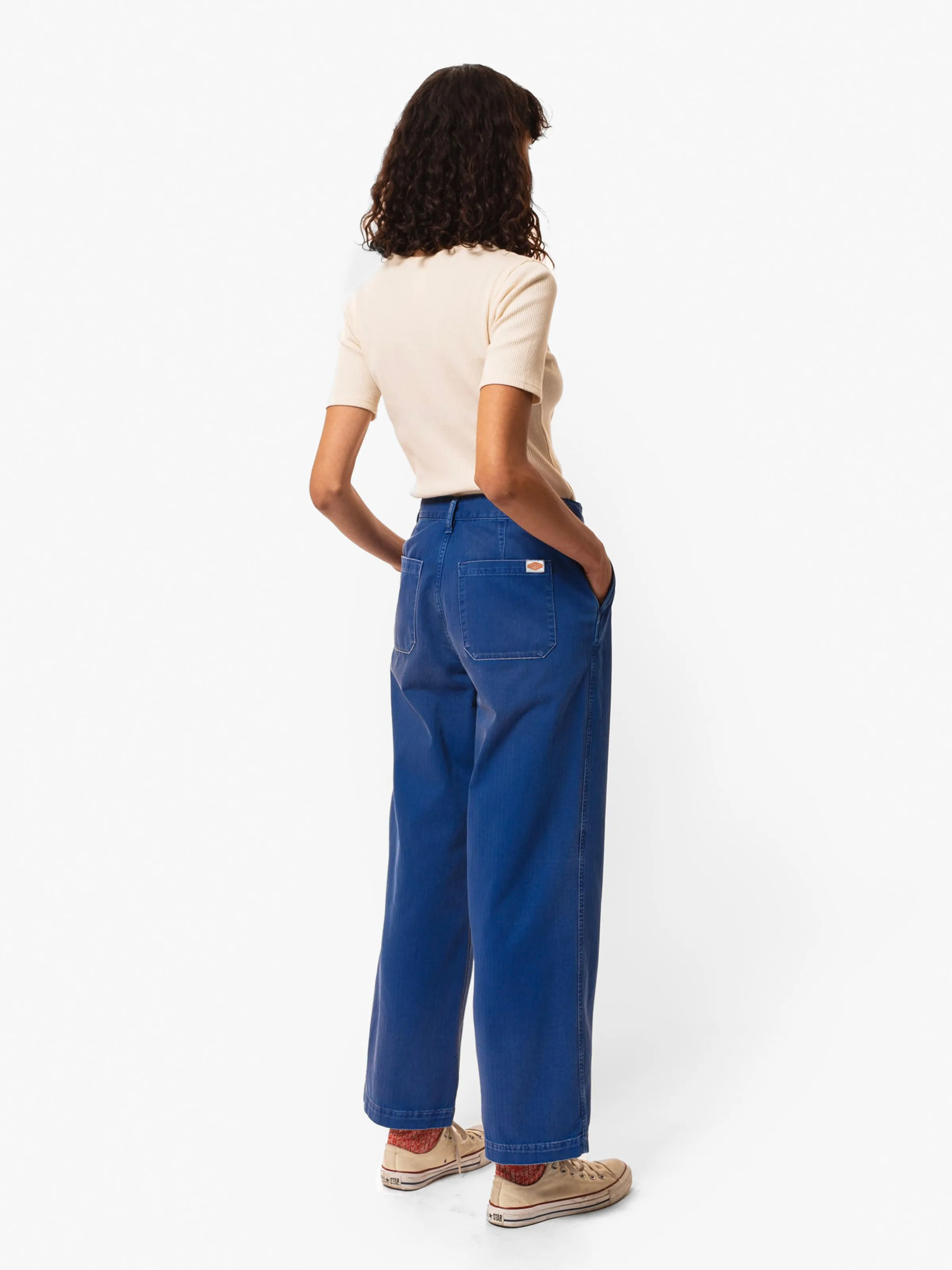 Wendy Herringbone Pants Blue